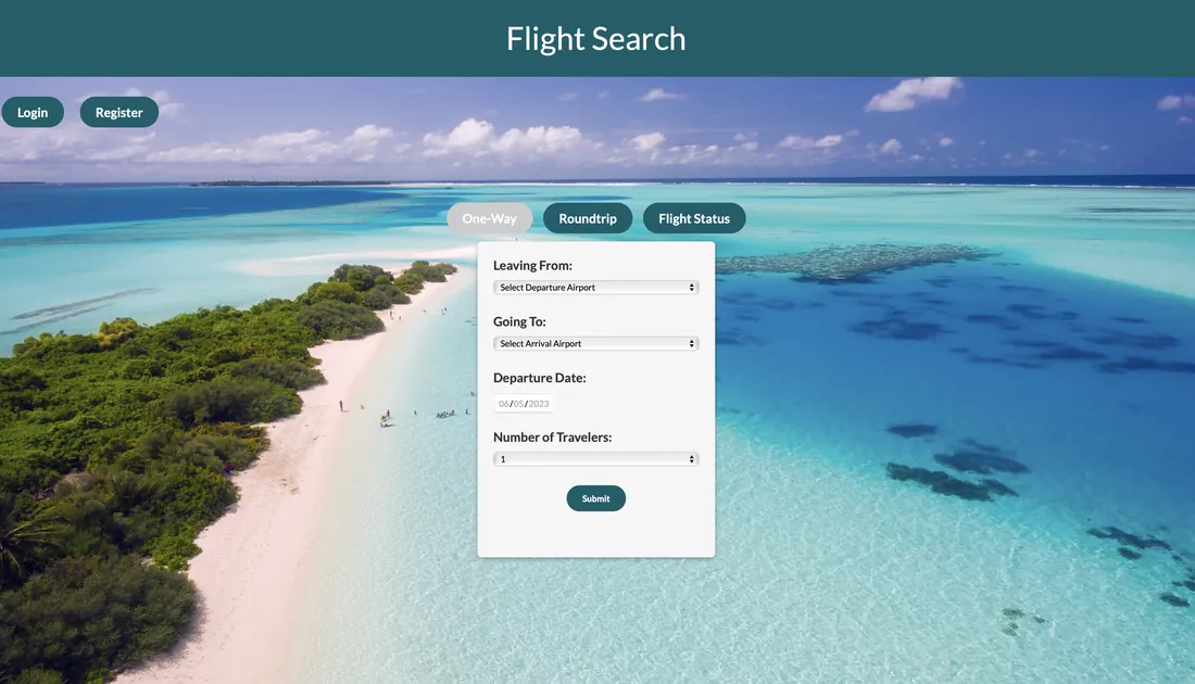 Air Ticket Reservation System: project image from Jack’s site