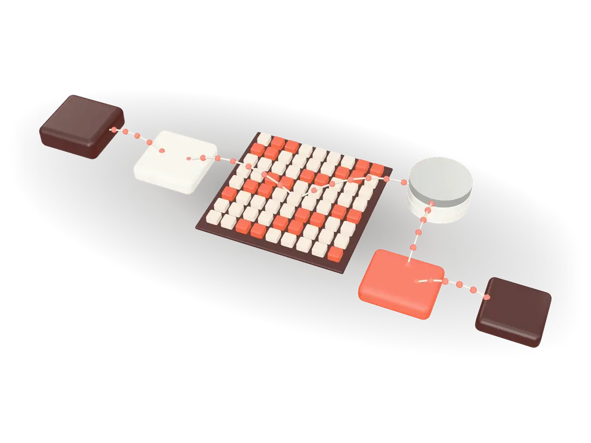Stylized 3D model of Quantitative Forex Signal Engine